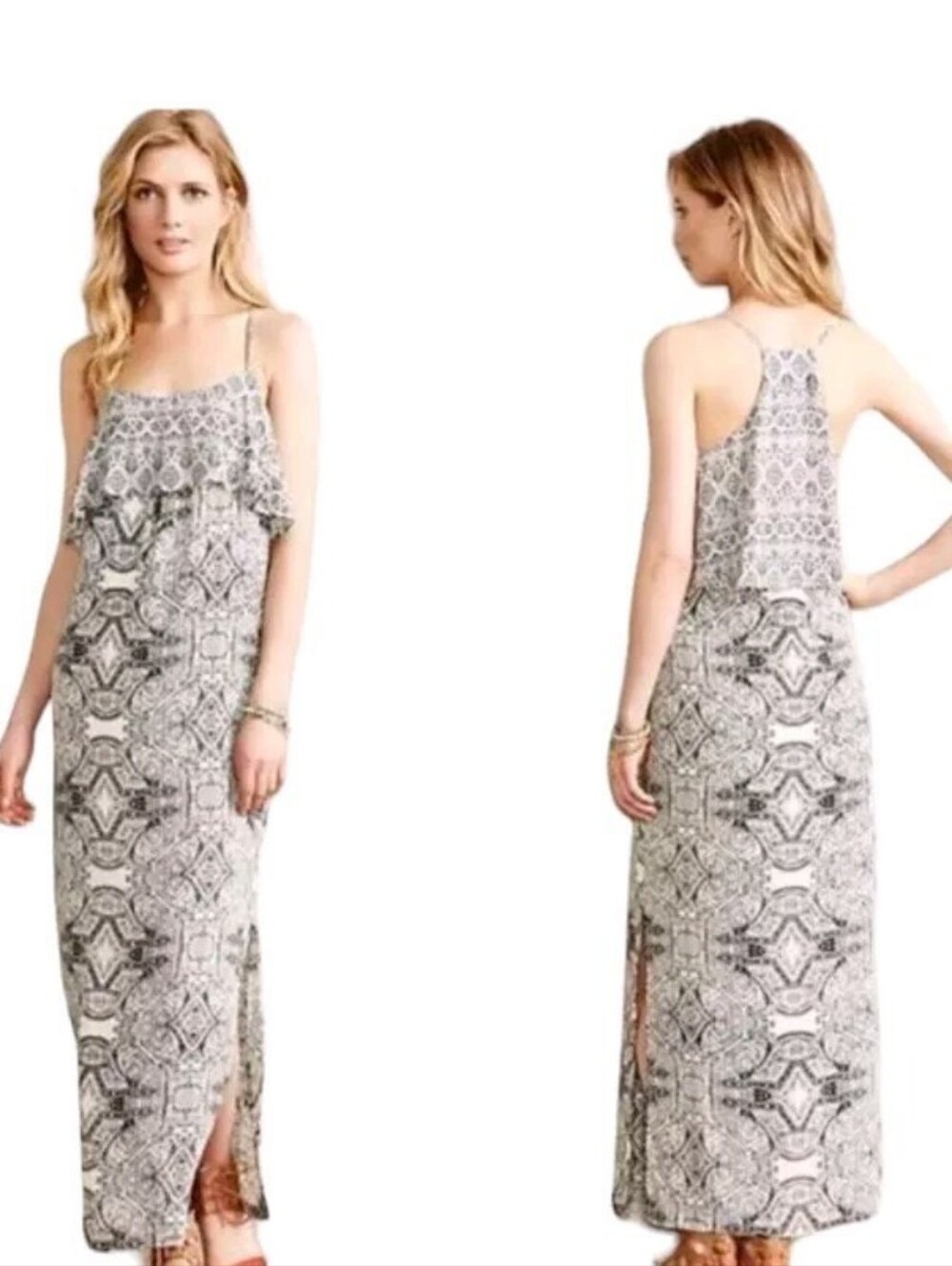 Vanessa Virginia Anthropologie Talitha Tiered Maxi Dress In 6